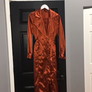 Windsor copper satin trench coat